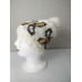 Roxy s Ivory Butterfly Pompom Winter Hat Beanie Chunky Knit Winter Beanie  eb-52962589